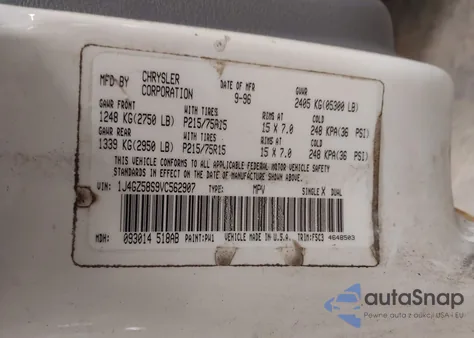 1997 Jeep Grand Cherokee Laredo/Tsi from USA, damaged, VIN 1J4GZ58S9VC562907